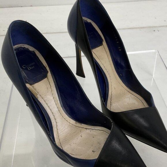 Christian Dior Black & Blue Pointed-Toe Heels – Size 8 - Picture 7 of 12